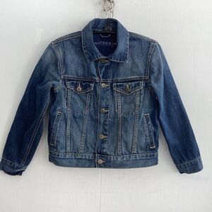 GapKids 1969, 2013/14 Trucker Blue Denim Snap Front /Cuff Jean Jacket - Kids M